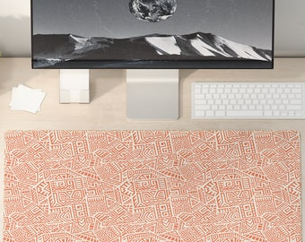 Aztec Textile Print in Ethnic Style Extended Extra Large Office/Gaming Mouse Mat & Deskpad