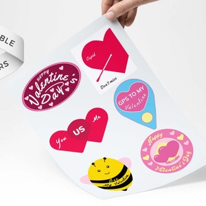 Valentinstag Aufkleber | Namenstag | Geschenk | Lustig und Fun | Digitales Design | PNG-Datei | Drucken und Schneiden | Cricut | Silhouette