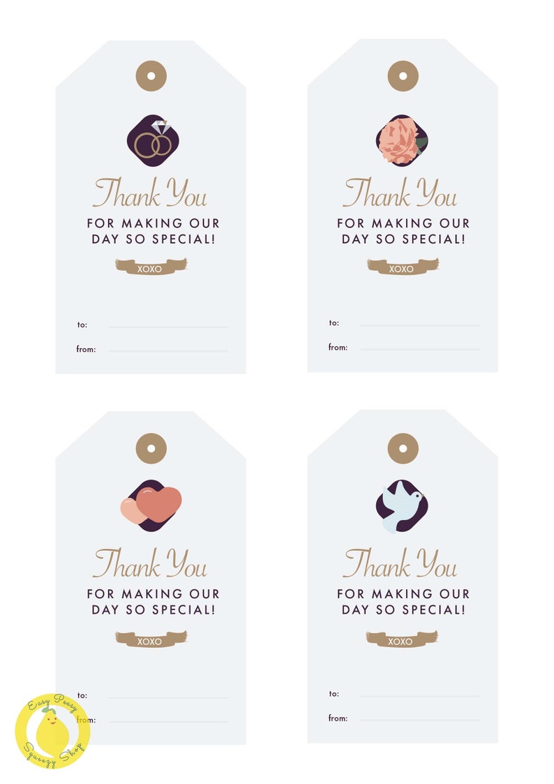 Printable Wedding Gift Tags | Thank You Gift Tags | Gift Tags | Label ...