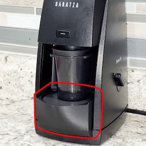 Baratza Encore Blind Shaker Riser ESP grinder- fits 3 inch (7.5cm) cups on top. AND original cup support