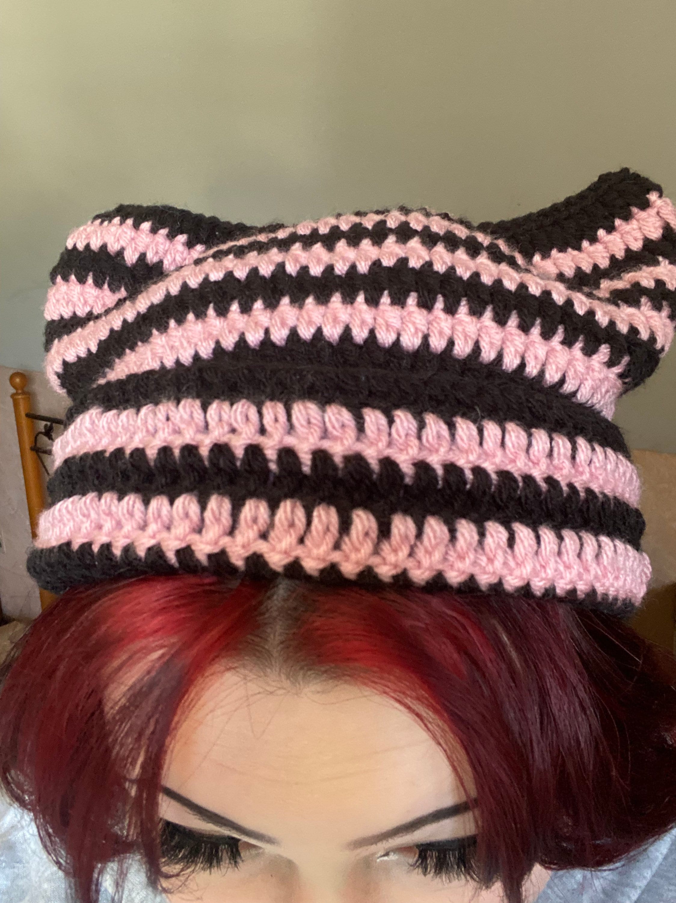 Crochet Cat Ear Beanie PDF Pattern crochet Hat Pattern Etsy