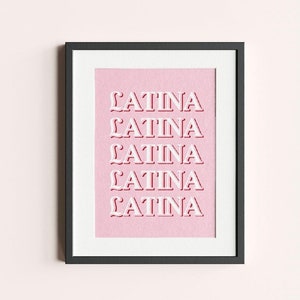 Latina Printable Wall Art, Latinx Female Motivational, Minimal, Bed room wall art, Latina Home Decor