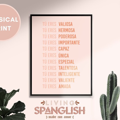 T ERES AFIRMACIÓN | Impression physique | Poster féministe latina, impression de femmes autonomisées, chambre de fille latina