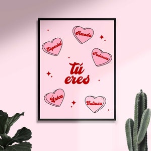 TÚ ERES AFIRMACIÓN | Galentine | Latina Feminist Poster, Girl Power Art, Empowered Women Print, Latina Girl Room