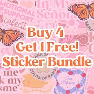 5 Pack Sticker Bundle | Buy 4 Get 1 Free | 3-4 Inches | Laptop Stickers | Kindle Stickers | Latina Stickers | Water Bottle Sticker