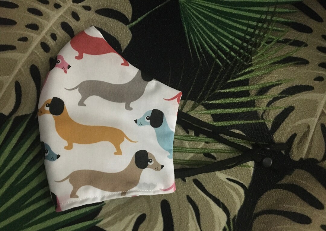 Dachshund Sausage Dog Fabric Comfy Fit Adjustable Elastic Face Etsy UK