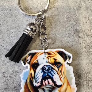 British bull dog lover keyring keychain hand bag charm