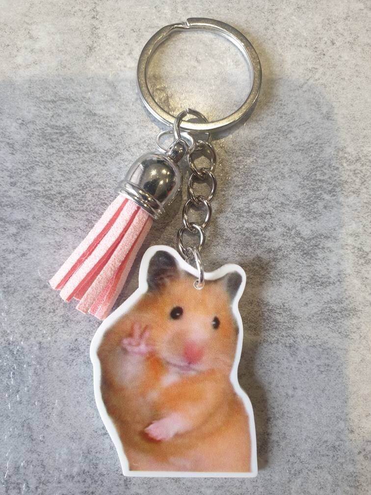 Cute Hamster Keyring Keychain Hand Bag Charm UK