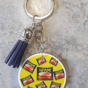 Spam tinned meat retro keyring keychain hand bag charm