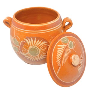Mexican Clay Pot 5L – Handmade Olla Frijolera for Beans & Soups – Lead-Free Earthenware Cookware – Natural Terracotta Cooking Pot