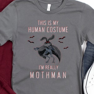 Mothman Shirt, Cryptidcore Clothes, Mothman Costume, Cryptid Clothing, Ghost Hunting Tshirt, Paranormal Graphic Tee, Supernatural Top