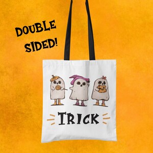 Halloween Tote Bag, Halloween Candy Bag, Candy Bag for Kids, Fall Tote Bag, Cute Ghost Bag, Kids Candy Bag for Halloween, Trick or Treating