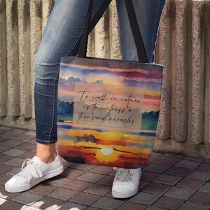 Nature Tote Bag, Nature Lover Gift, Outdoor Bag for Women, Hiker Gift, Travel Accessories, Cute Luggage Bag, Large Tote Bag, Weekender