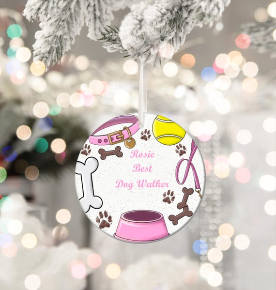 dog walker bauble, dog walker gift, dog walker Christmas gift, dog daycare gift, gift for dog groomer, dog owner, gifts from dogs, Christmas