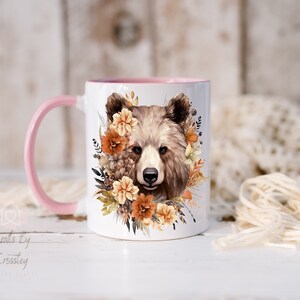 Floral Bear Mug: Personalized Boho Gift design 5