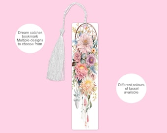 Floral Dreamcatcher Metal Bookmark: Book Lover Gift
