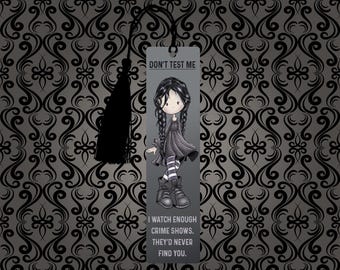 Goth Girl metal bookmark, goth gift, gothic bookmark, cute goth girl