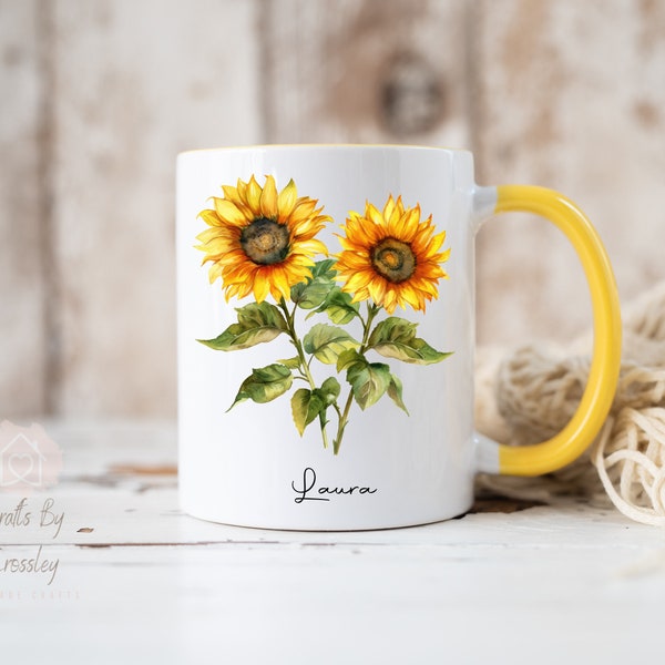 Taza de girasol, posavasos de girasol, regalo de taza, regalo para ella, regalo de cumpleaños, regalo de Navidad, girasoles, regalo de girasol, regalo para amigo