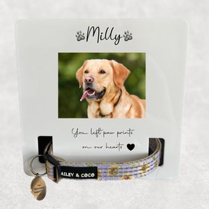 Personalised Dog Memorial Photo, Collar plaque, Pet Memorial, Dog Collar plaque, cat memorial, pet photo memorial, memorial glitter plaque