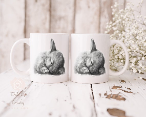 Easter mug, rabbit mug, rabbit owner gift, Easter bunny, mug gift, rabbit, sleeping rabbit, cute rabbit mug, baby rabbit, bunny mug