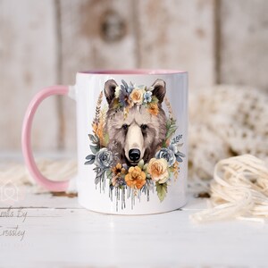 Floral Bear Mug: Personalized Boho Gift Design 6