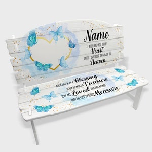 Memorial butterflies bench, memorial, mothers day gift, small decoration bench, Acrylic bench, Personalised, Memorial Keepsake, fathers day