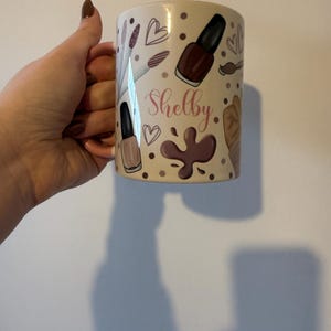 Nail tech mug, nail tech gift, gift for nail tech, nail varnish mug, birthday gift, Christmas gift, friend gift ,mum gift, nail tech coaster afbeelding 2