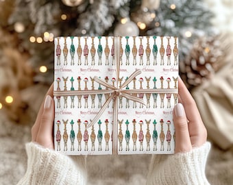 Giraffe Christmas Wrapping Paper: A3 Glossy Sheets, Folded