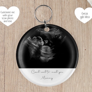 Personalized Baby Scan Photo Keyring: Expecting Mum Gift
