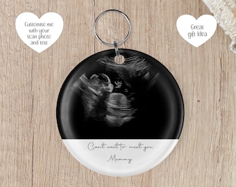 Personalized Baby Scan Photo Keyring: Expecting Mum Gift