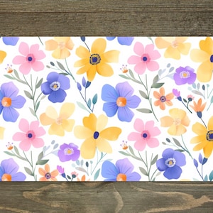 Bright Wildflower chopping board, floral chopping board , bright floral chopping board kitchen gift, Christmas gift, Gardner gift, floral