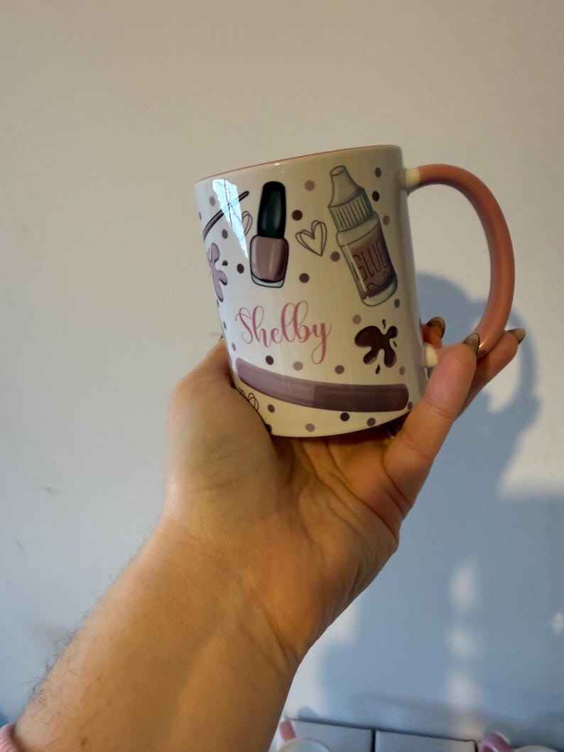 Nail tech mug, nail tech gift, gift for nail tech, nail varnish mug, birthday gift, Christmas gift, friend gift ,mum gift, nail tech coaster afbeelding 4