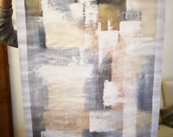 Peinture à l’huile sur toile. Expressionnisme abstrait.