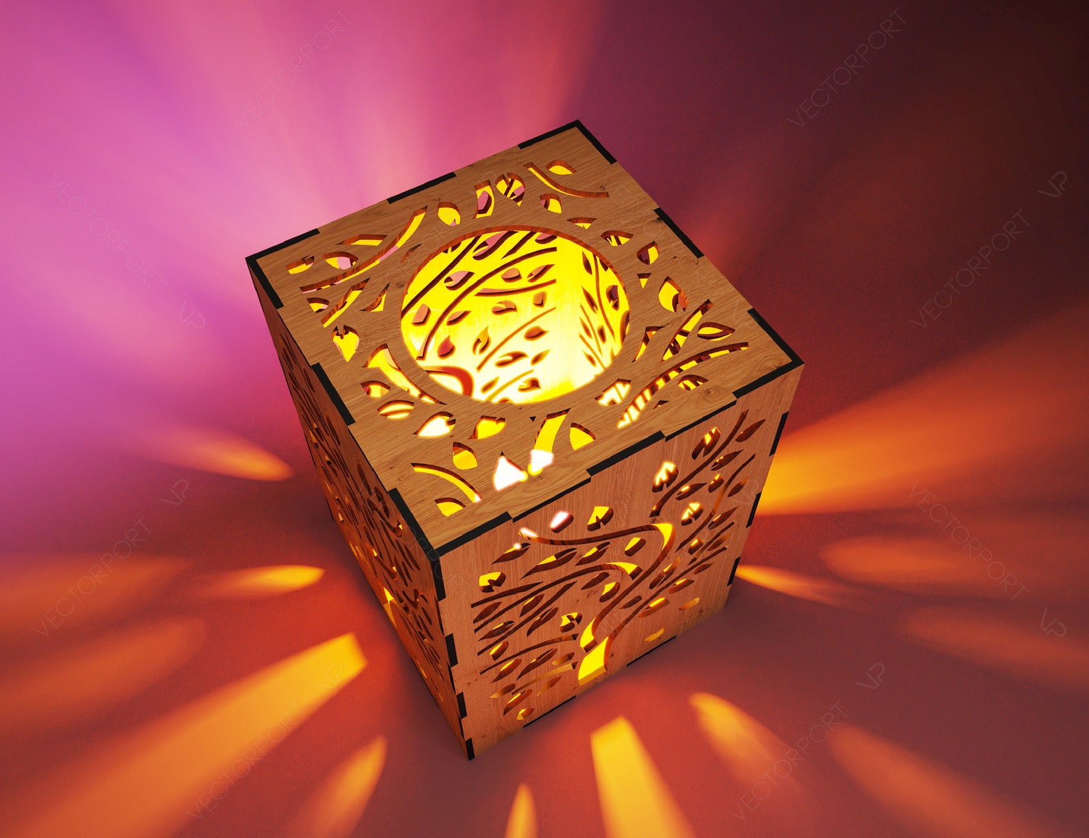 Tree Leaves Candle Holder Laser Cut Lamp Wood Tea Light Etsy