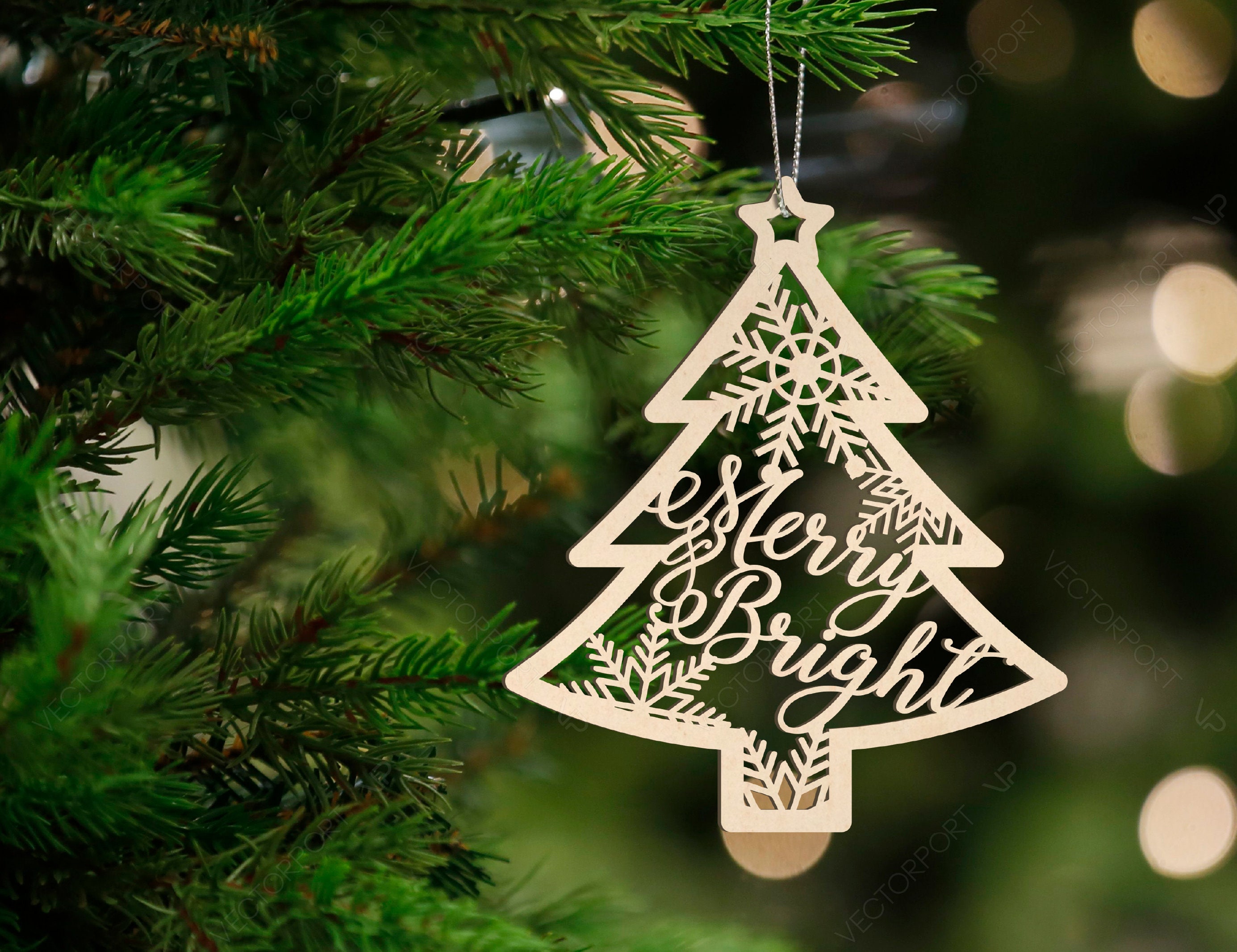 Christmas Tree Ornament Decorations Craft Hanging Lasercut Etsy