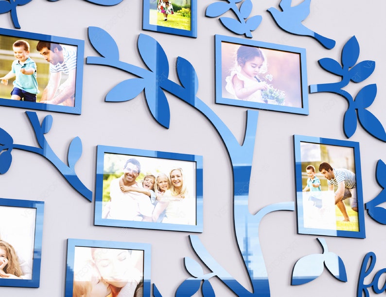 Family Tree Photo Frame Wall Decor for Decoration With Leaves Etsy