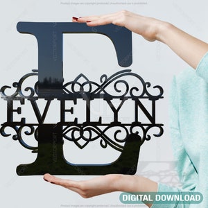 Split Regal Monogram Alphabet Letters Laser Cut Files Digital Download | SVG, DXF, AI |#014|