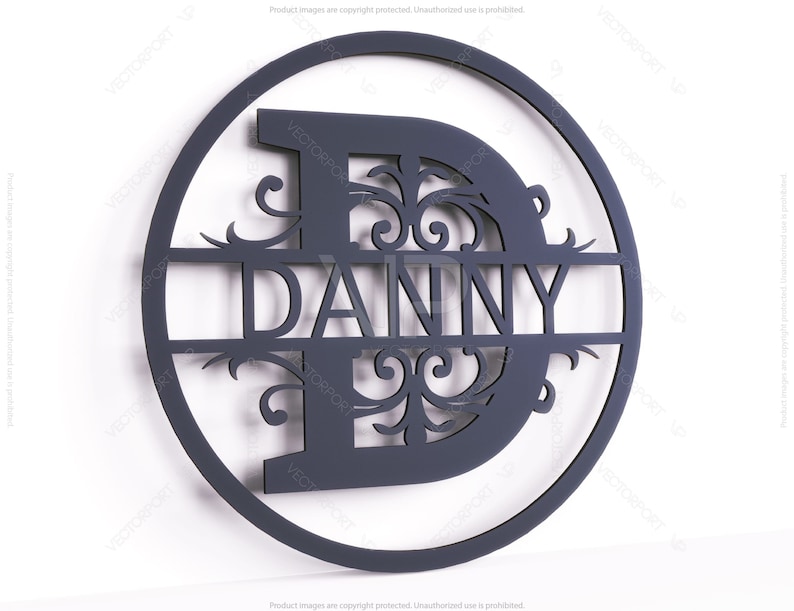 Round With Frame Split Monogram Sign Flowers Letters Digital Download ...
