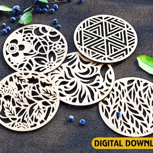 Wood Tree Shape Placemats Bar Home Decor Non-slip Coaster Set Wood  Placemats Table Mat Round Cup Pad