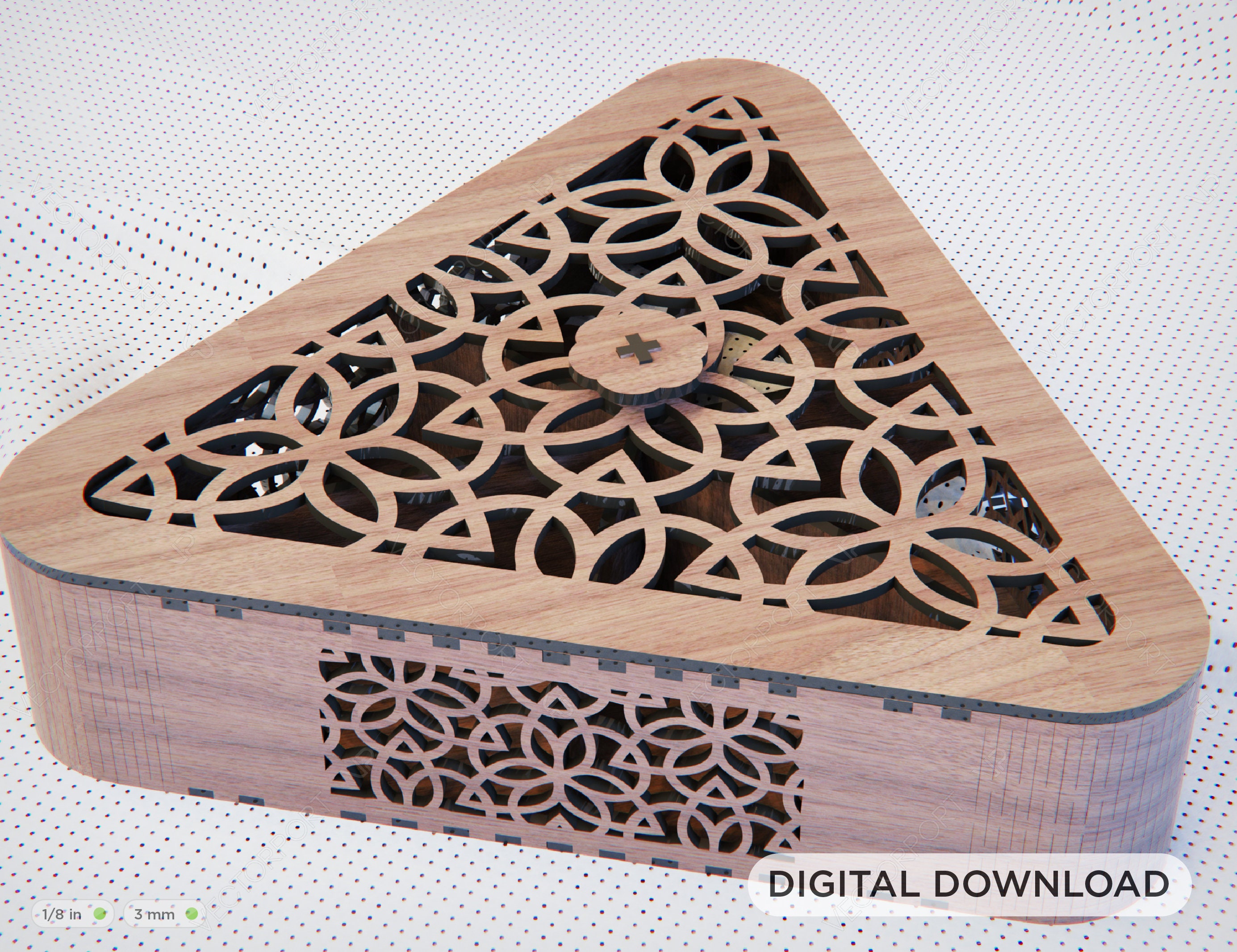 Buy Lasercut File Triangle Wooden Gift Box Serving Wedding