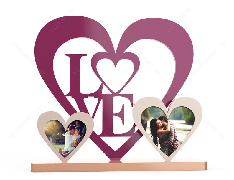 Heart Love Photo Frame Standing Décor for Home Diy SVG DXF Etsy