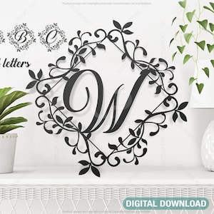 Split Regal Monogram Alphabet Letters Laser Cut Files Digital Download | SVG, DXF, AI |#017|