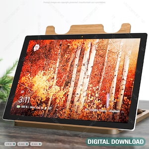 Support pour tablette en bois découpé au laser Support pour tablette flexible 6-10 po. SVG à téléchargement numérique | #228|