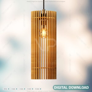 Cylinder Wood Pendant Light Chandelier Lamp lampshade laser Digital Download | SVG, DXF, AI |#161|