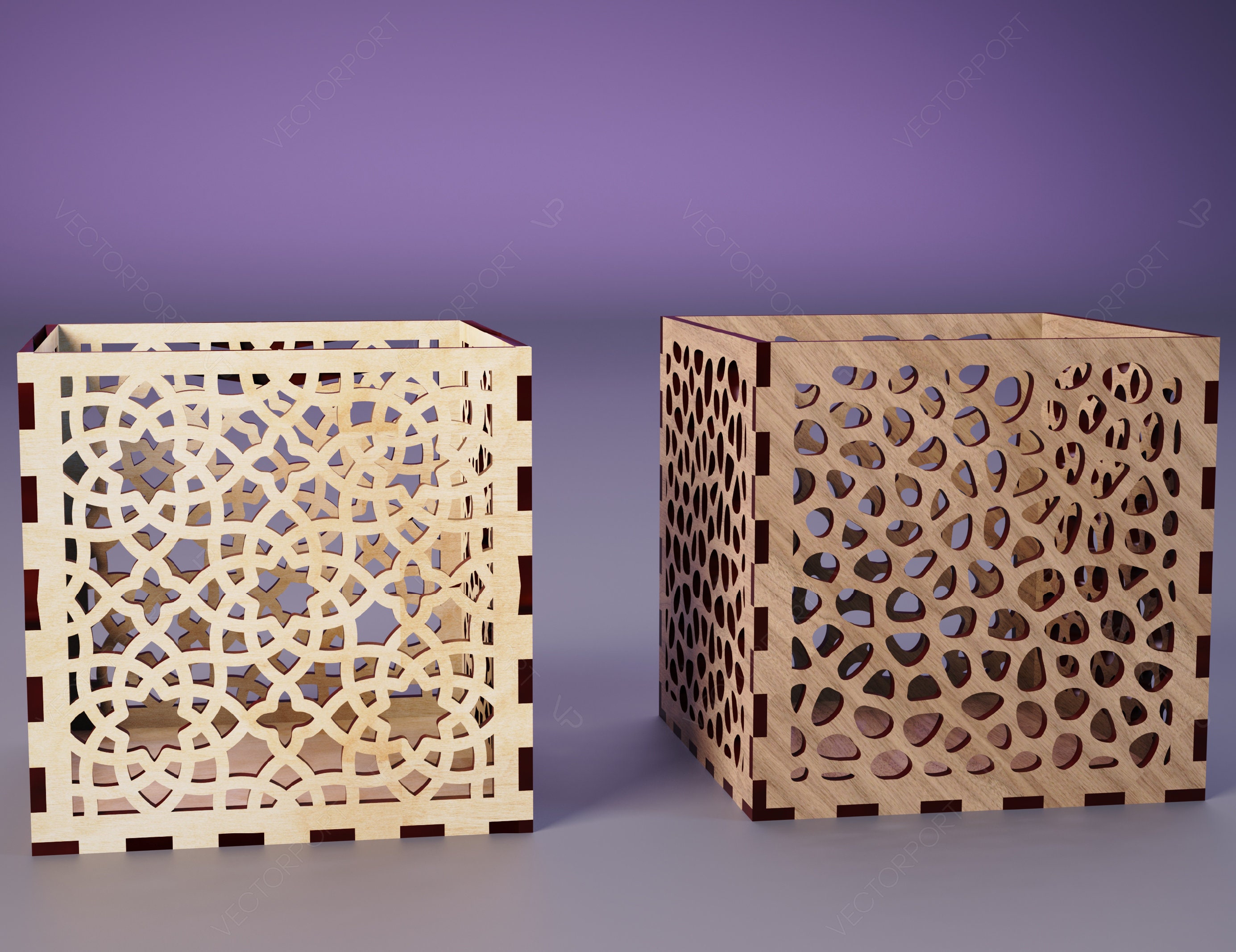 Illustration of Cold Brew Coffee In A Laser-Cut Wooden Container