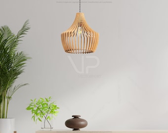 Holz Pendelleuchte Kronleuchter Lampe Lampenschirm Laser geschnitten Sperrholz Digital Download | SVG, DXF, AI |#064|