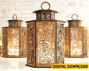 Wiosenny wzór kwiatowy Lampa Świecznik Ozdoby Otwieracz Latarnia Dekoracja stołu Digital Download SVG |#190|