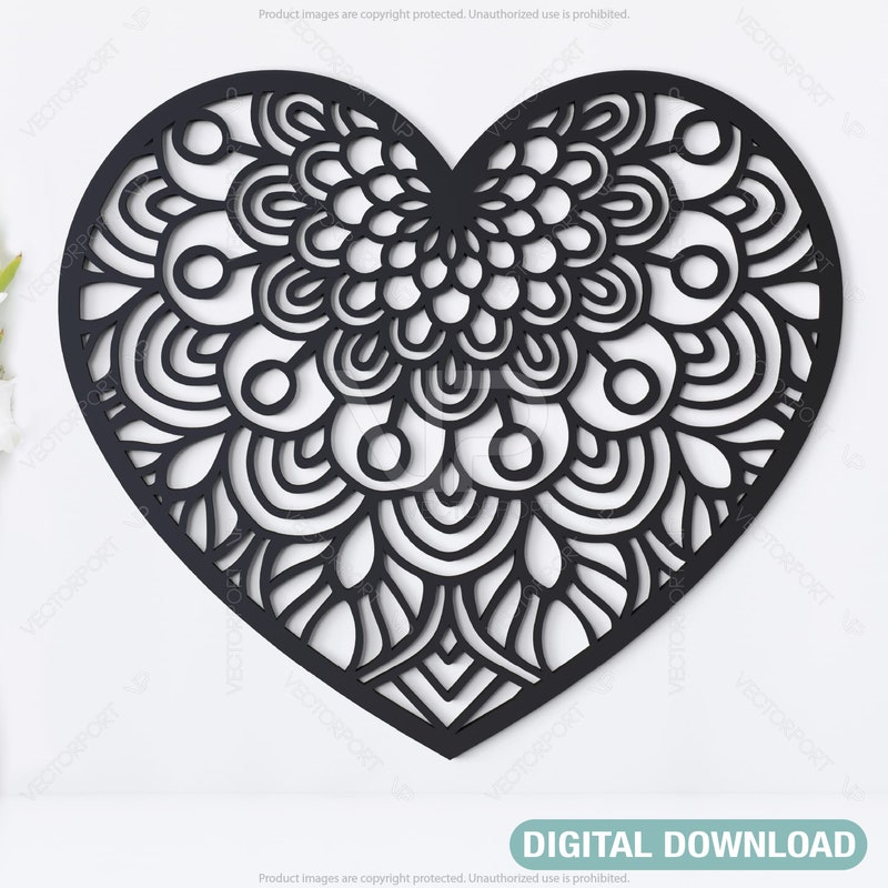 Heart Mandala Svg - Etsy