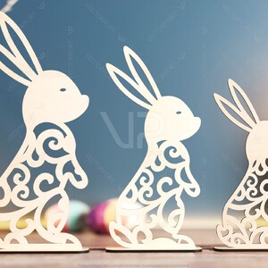 Standing Bunny Easter Ornaments Easter Laser Cut Files Bunny SVG Bundle ...
