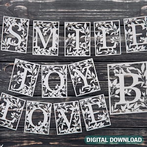 Primavera en flor Marco floral Monograma Alfabeto Letras Vector / SVG, DXF, AI /#059/